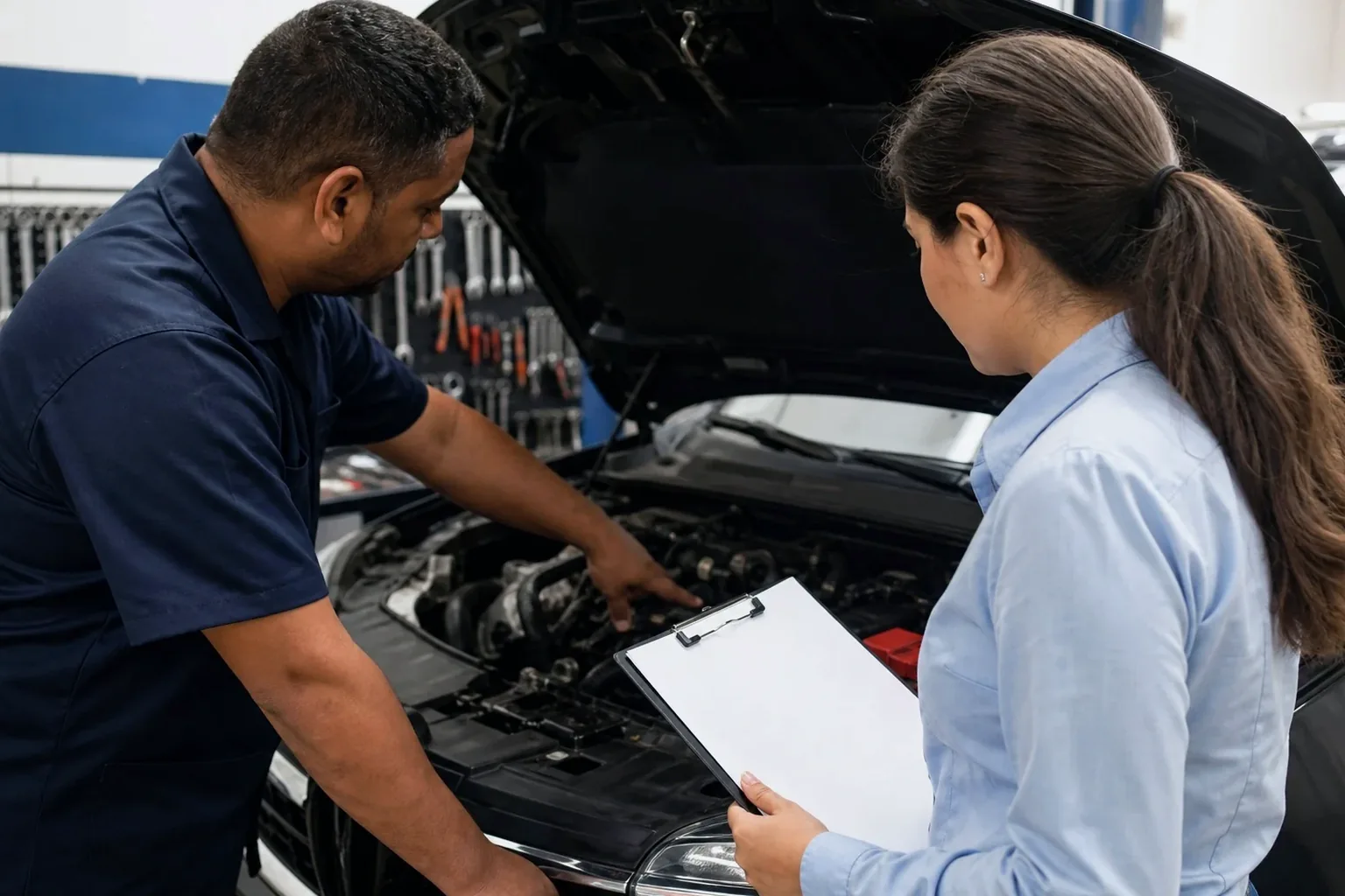 Despachante cadastrando motor de um veículo em um sistema.